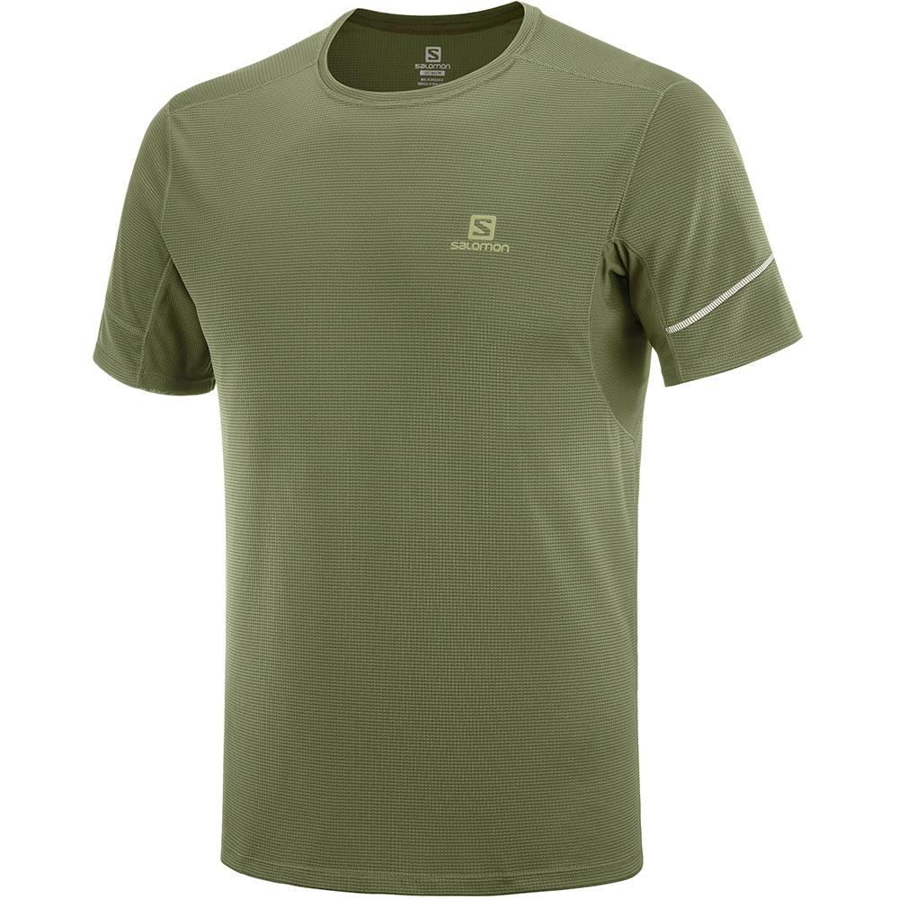 Salomon T-Shirts Herre Olivengrøn - AGILE SS M (WOEHV-6832)